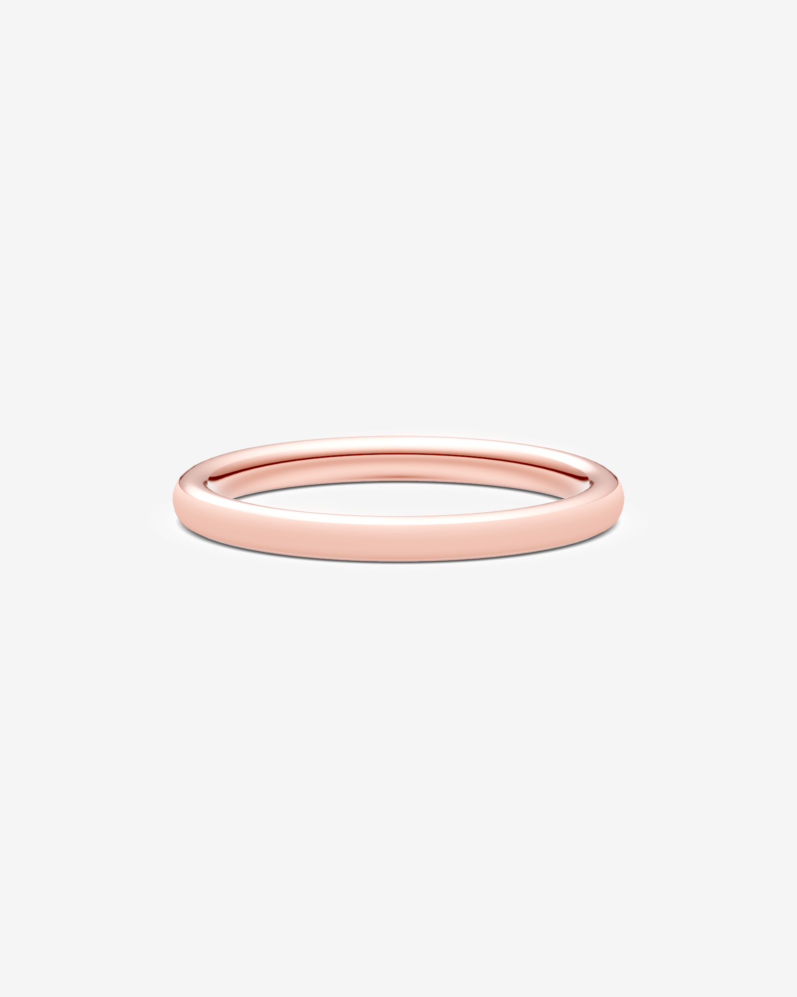 2mm High Dome Polished Wedding Band in 18kt Rose Gold