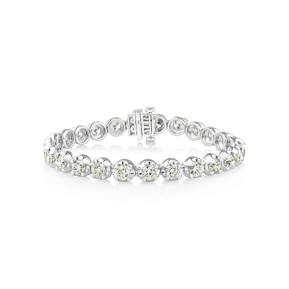 10.00 Carat TW Diamond Tennis Bracelet in 14kt White Gold