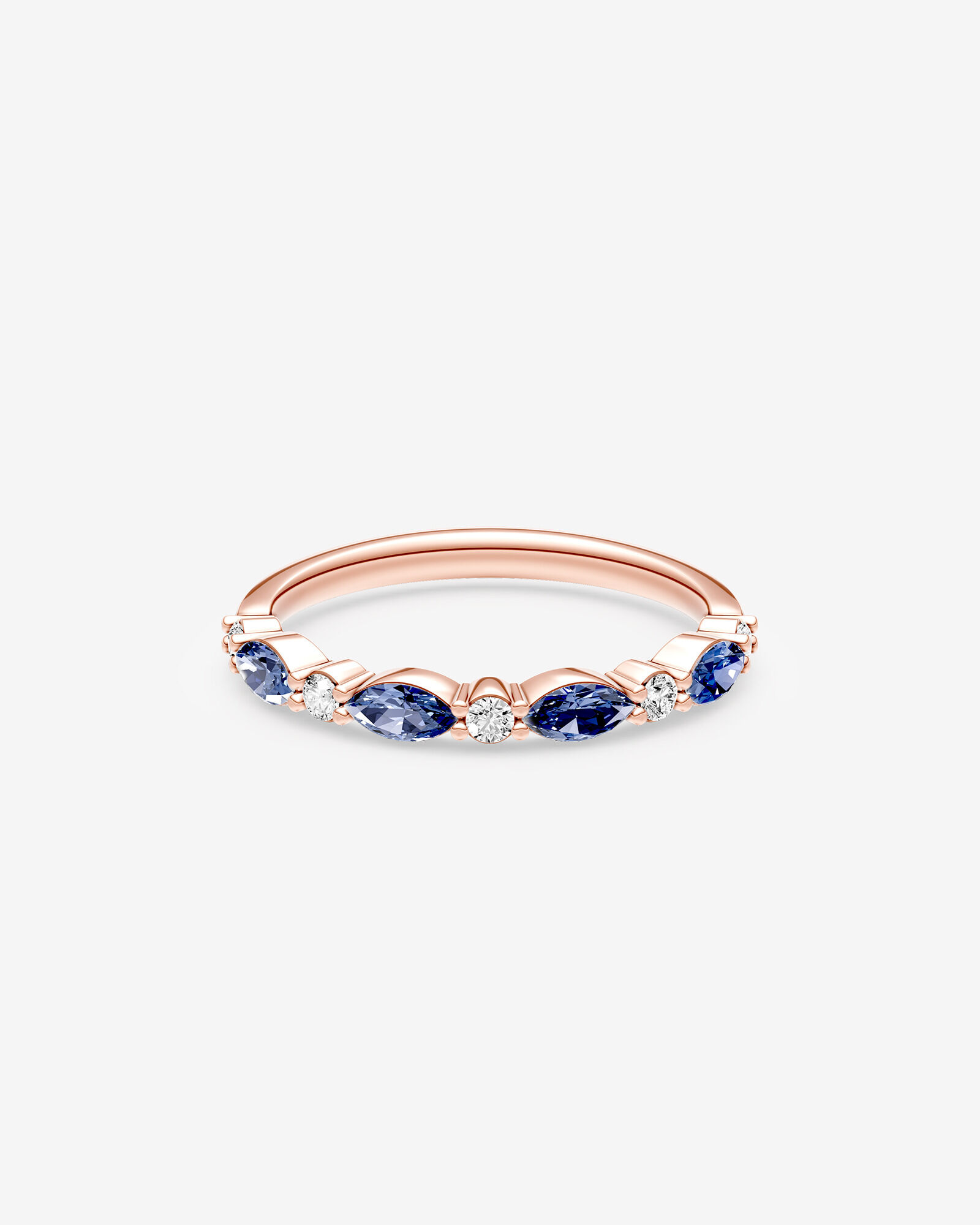 0.16 Carat TW Sapphire Marquise Engagement Ring in 14kt Rose Gold