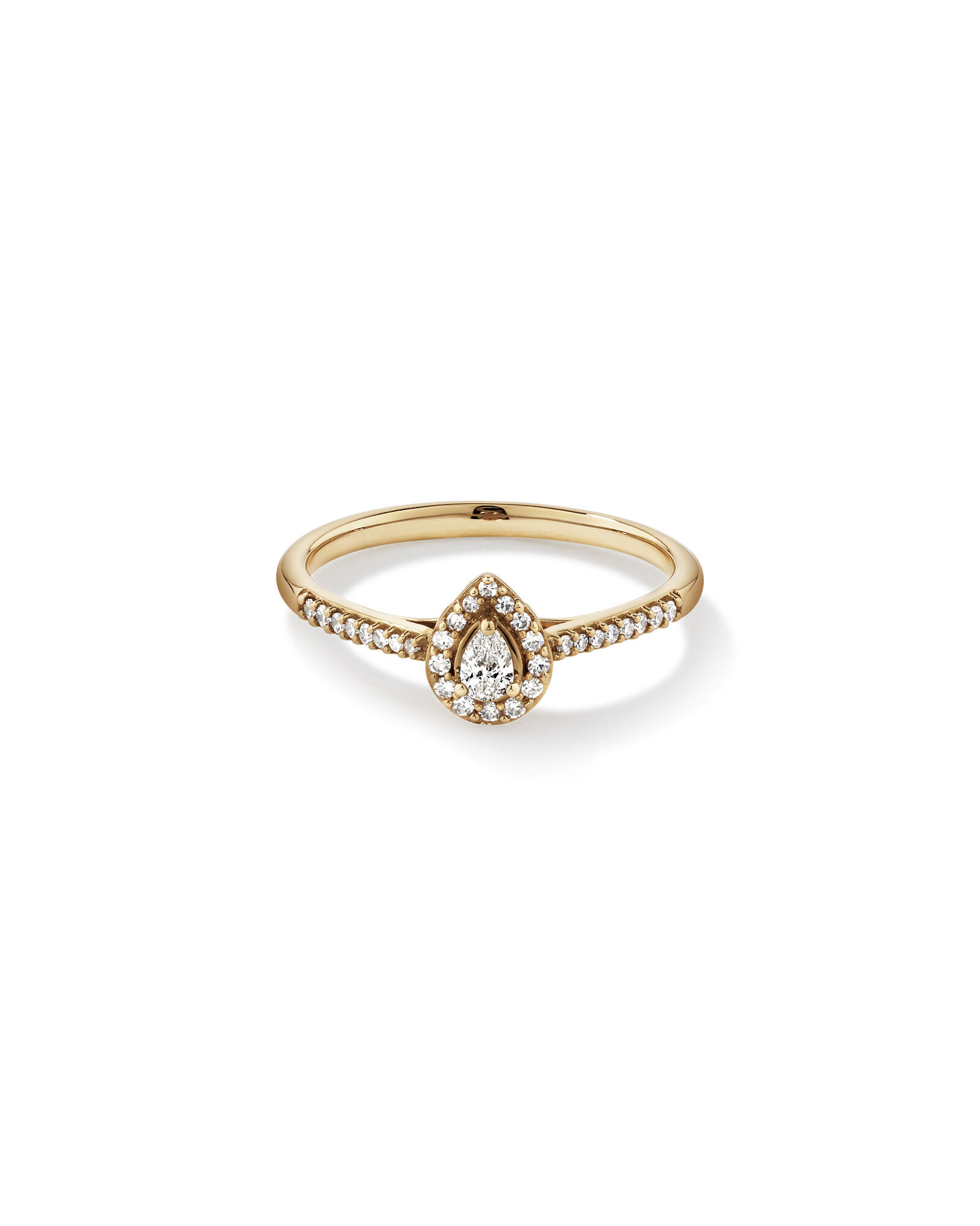 Pear Halo Engagement Ring with 0.20TW of Diamonds in 10k Yellow Gold
