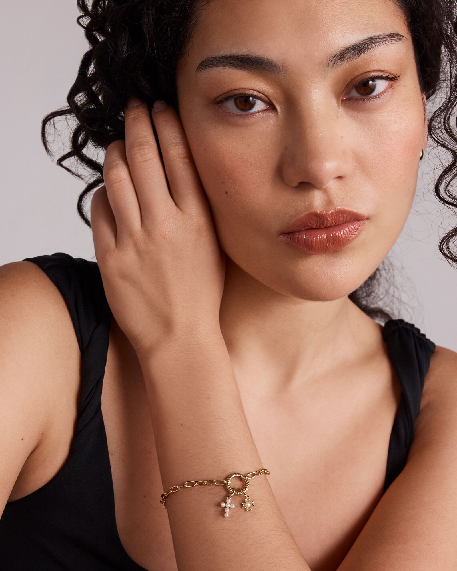 Cultured Freshwater Pearl Flower Pendant in 10kt Yellow Gold