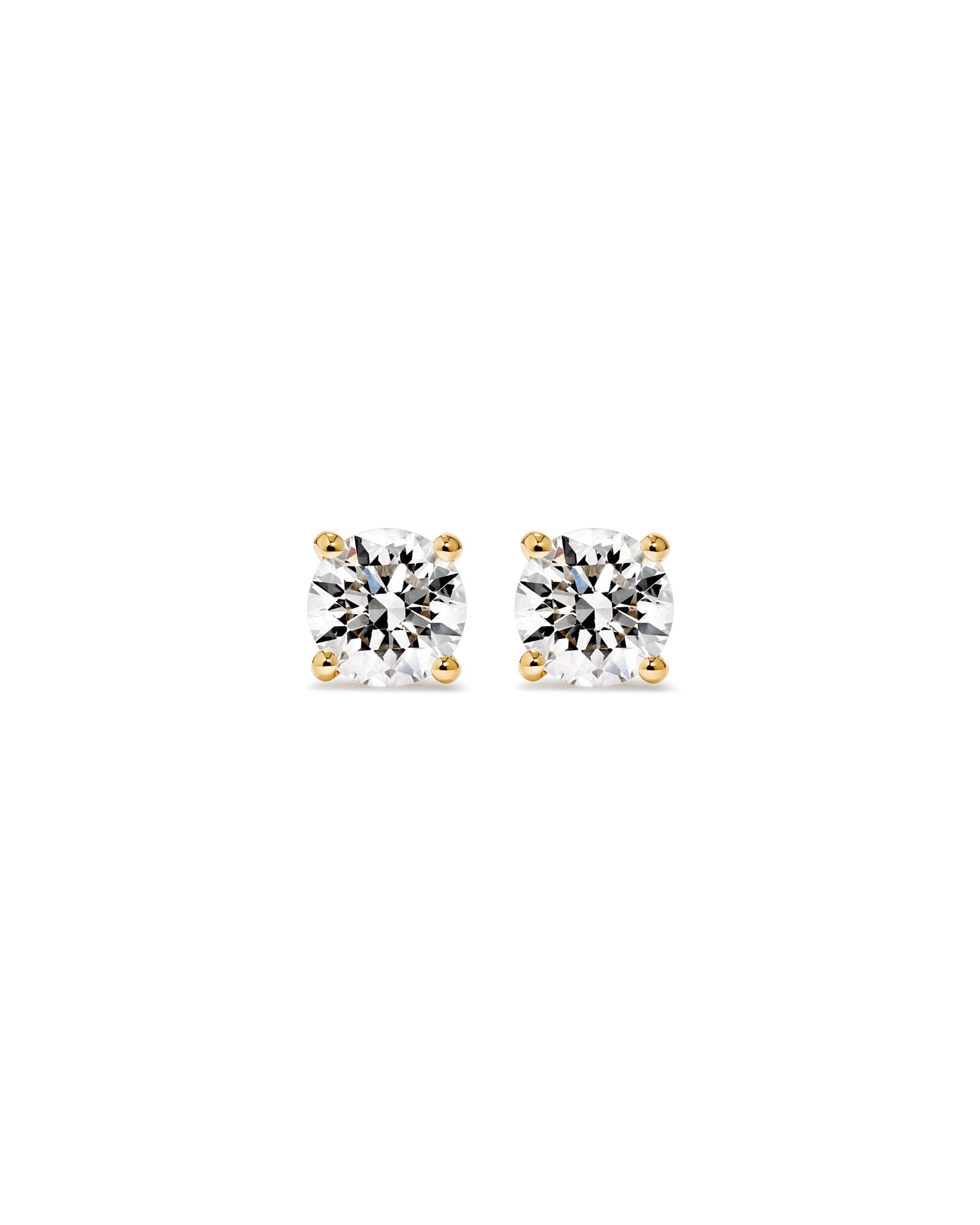 1.00 Carat TW Laboratory-Grown Diamond Solitaire Stud Earrings in 14kt Yellow Gold