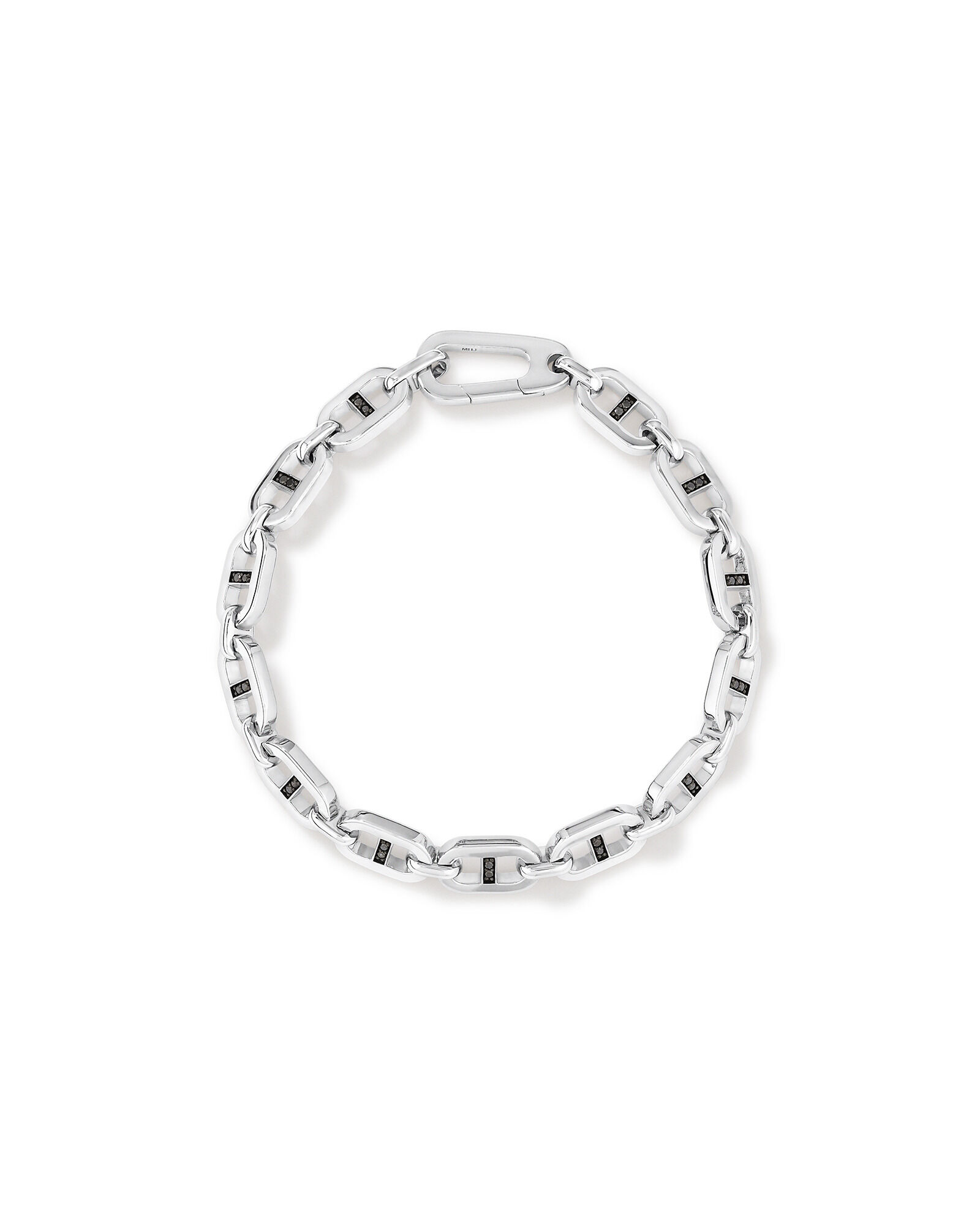 Men's 0.30 Carat TW Men's Black Diamond Link Bracelet in Sterling Silver