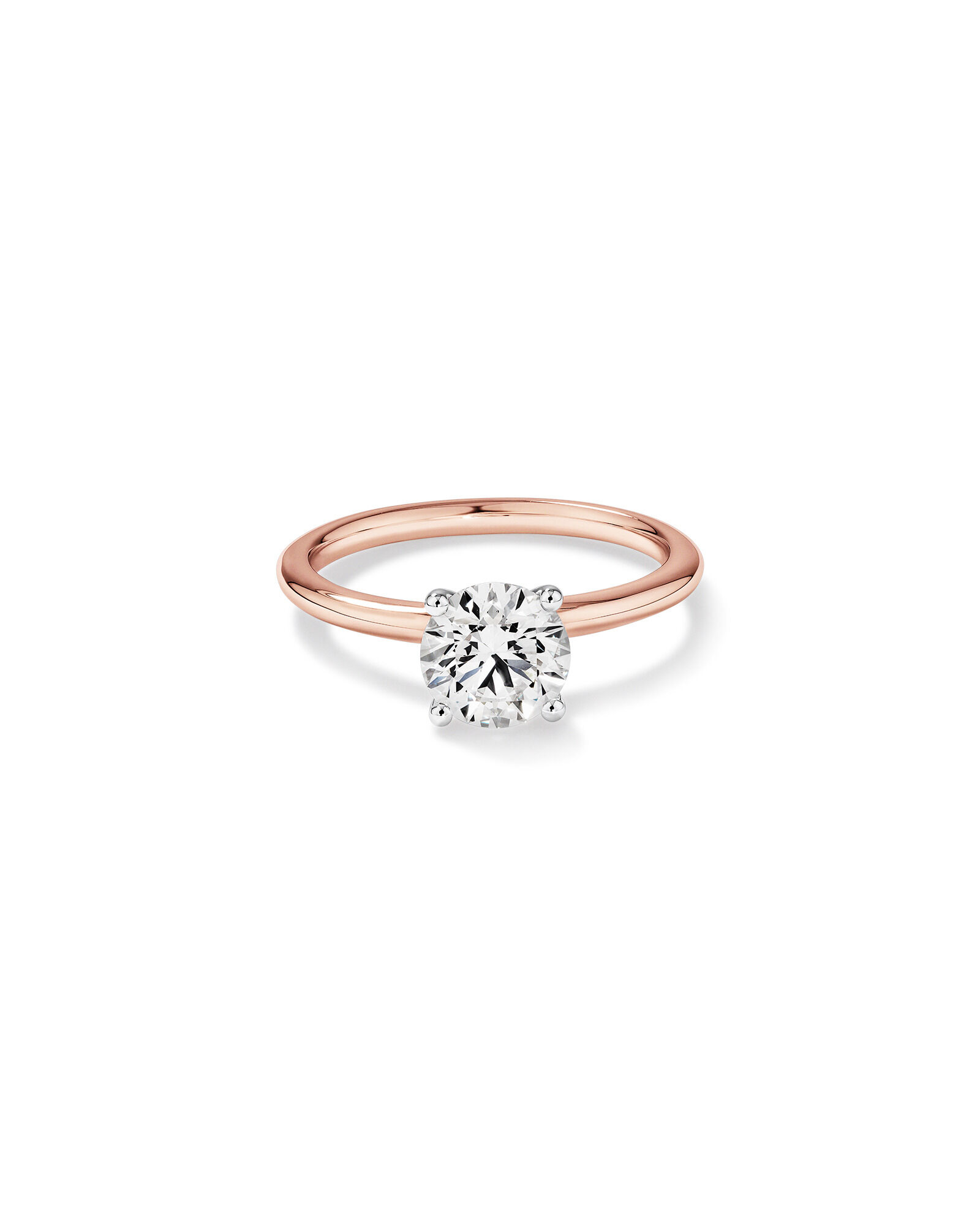 1.25 Carat TW Round Brilliant Laboratory-Grown Diamond Solitaire Engagement Ring in 14kt Rose and White Gold
