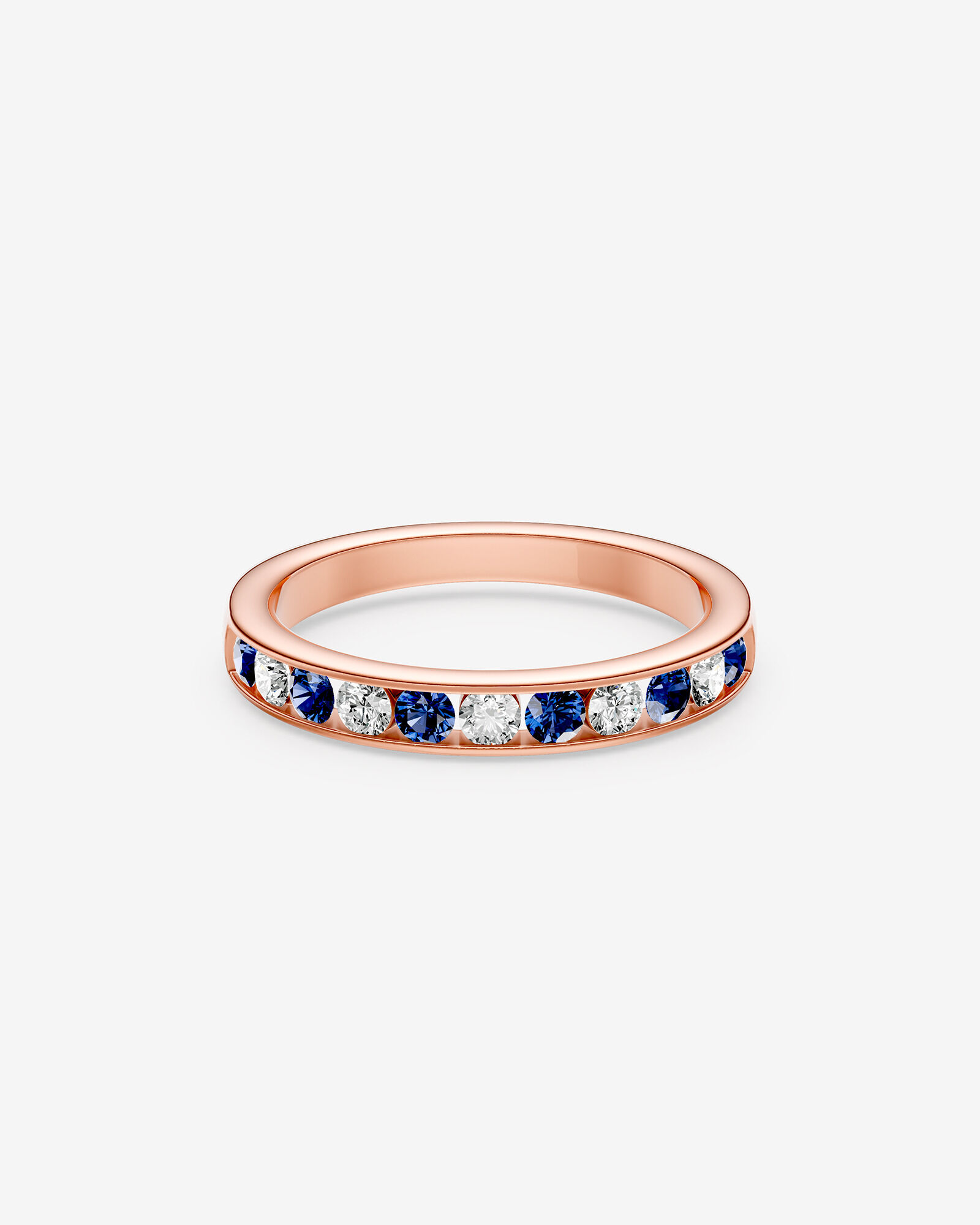 0.30 Carat TW Sapphire Alternate Channel Engagement Ring in 10kt Rose Gold