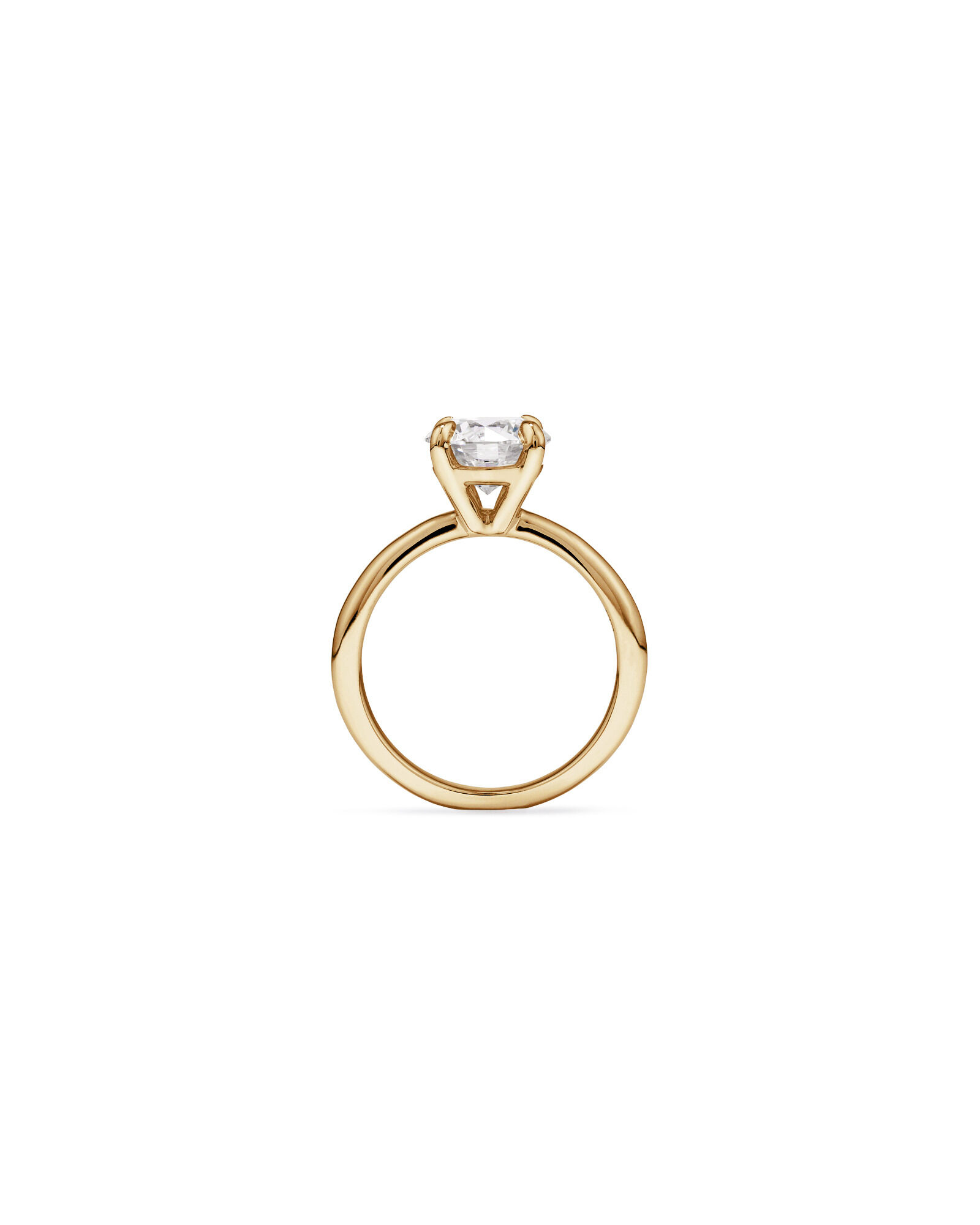 2.25 Carat Round Brilliant Laboratory-Grown Diamond Solitaire Ring in 14kt Yellow Gold