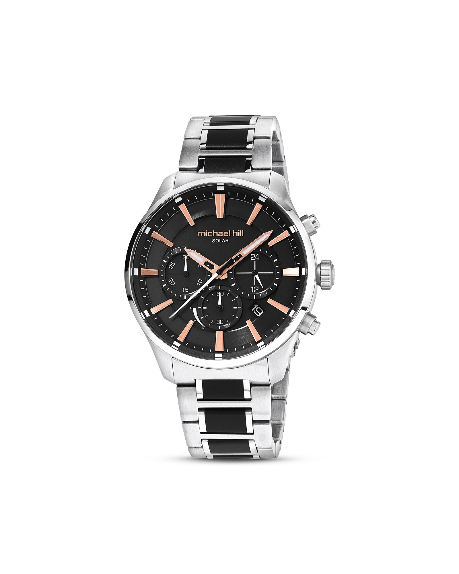 Solar Powered Men's Watch with Black Tone in Stainless Steel