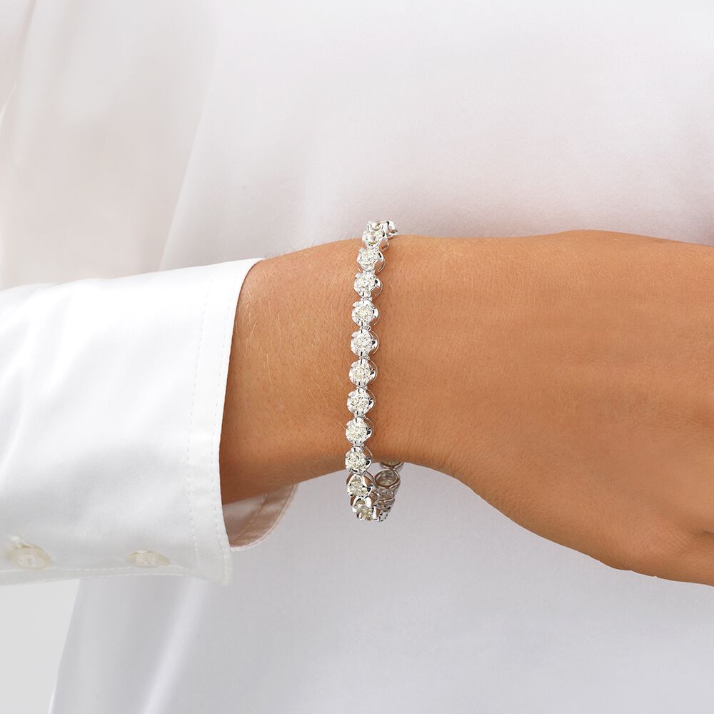 10.00 Carat TW Diamond Tennis Bracelet in 14kt White Gold