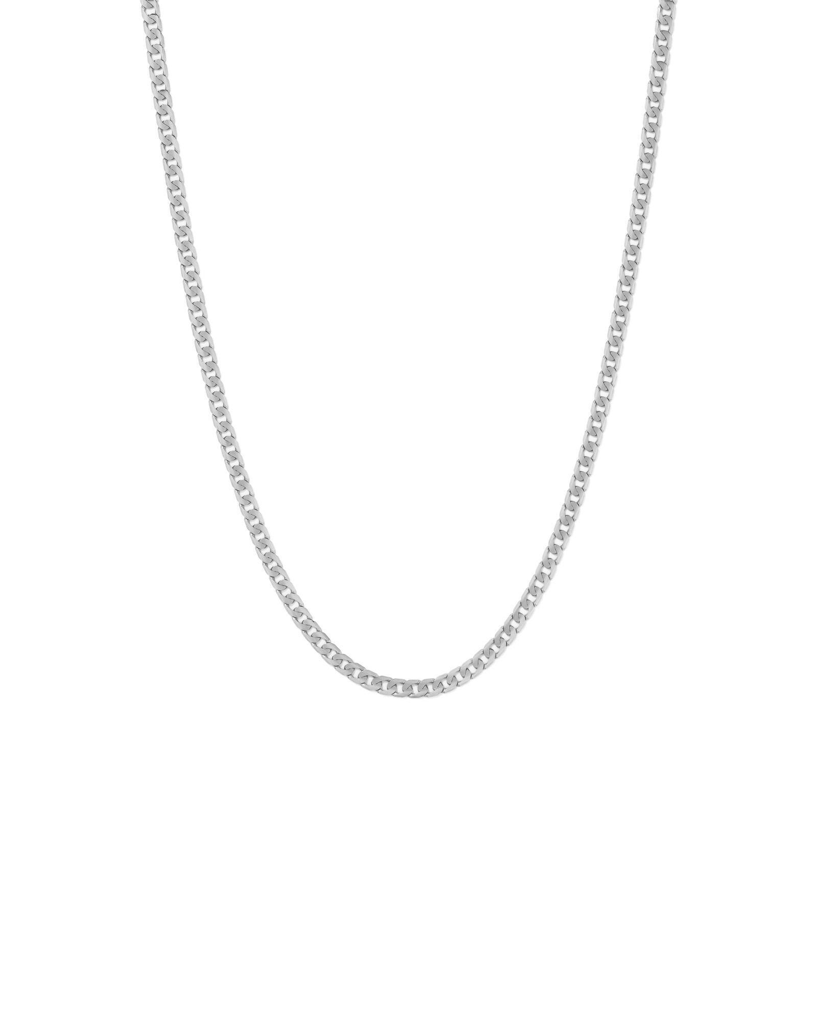 55cm (22") 6mm-6.5mm Width Curb Chain in 10kt White Gold